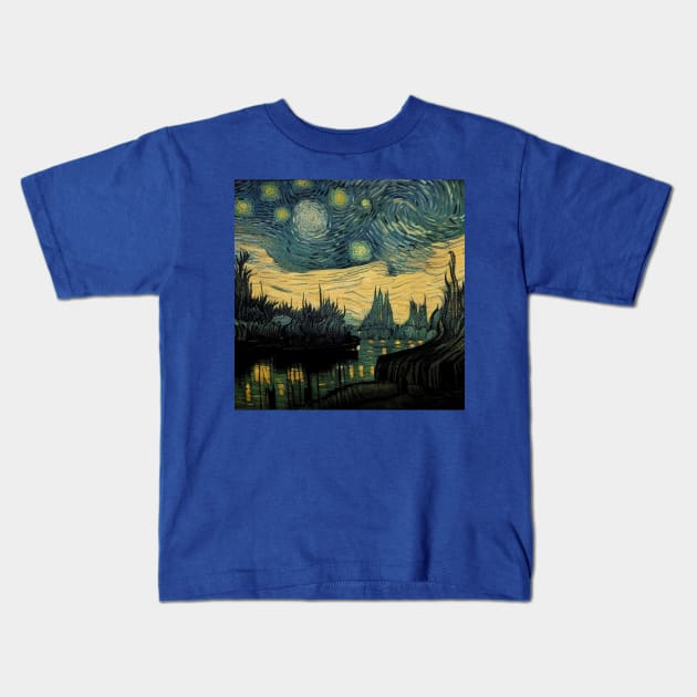 Starry Night in Kashyyyk Kids T-Shirt by Grassroots Green